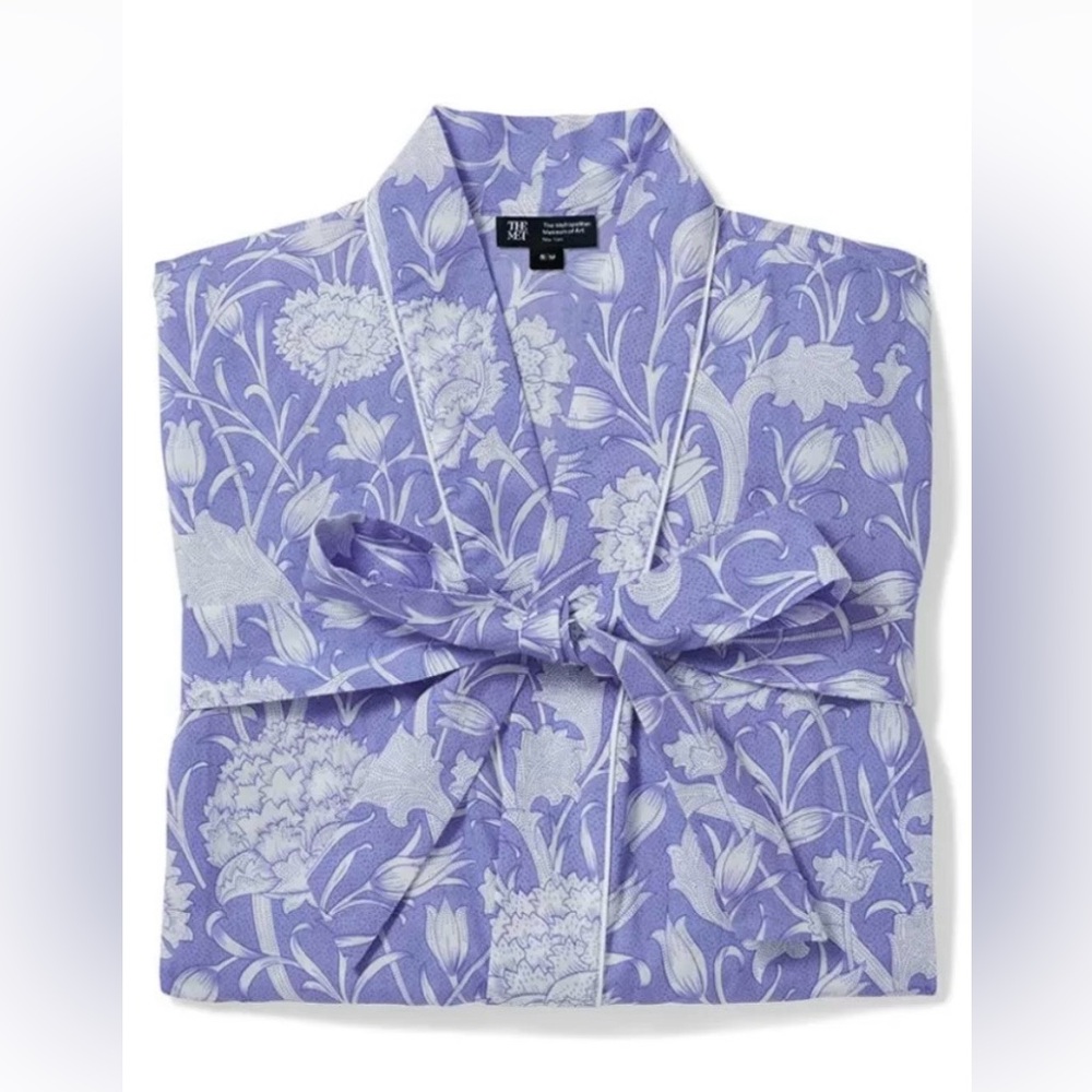 The Met- The White Company Lilac Floral Cotton Robe